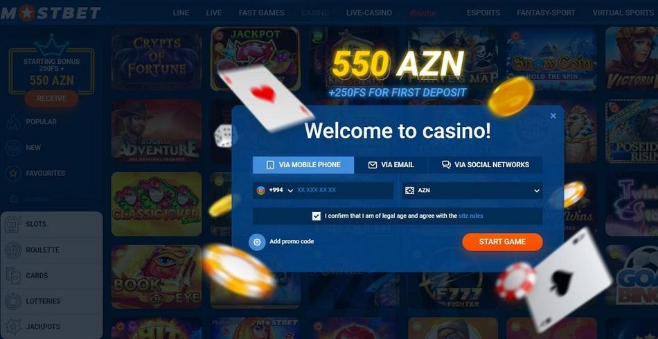 Zakład hazardowy Mostbet, gry online